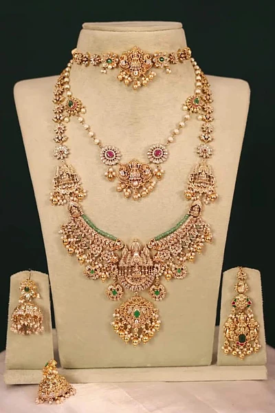 Traditional South Indian gold bridal jewellery set S163 available for rental