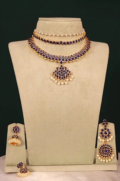 Traditional South Indian gold bridal jewellery set S164 available for rental