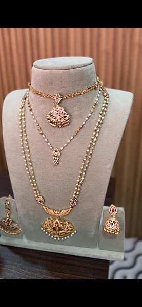 Traditional South Indian gold bridal jewellery set S170 available for rental