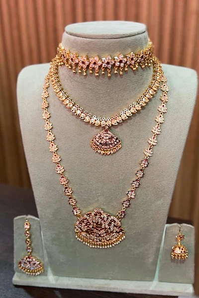 Traditional South Indian gold bridal jewellery set S171B available for rental