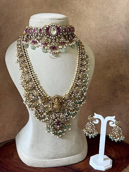 Traditional South Indian gold bridal jewellery set S182 available for rental