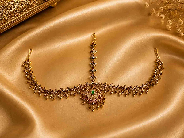 South Indian bridal double side tikka hair jewellery set DTS004 available for rental