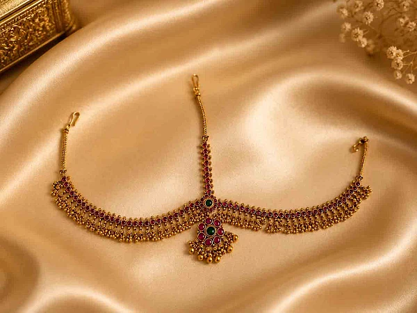 South Indian bridal double side tikka hair jewellery set DST002 available for rental