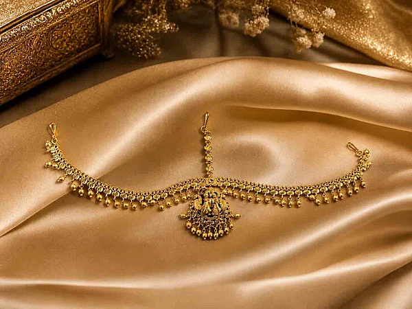 South Indian bridal double side tikka hair jewellery set DTS009 available for rental