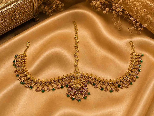 South Indian bridal double side tikka hair jewellery set DTS010 available for rental