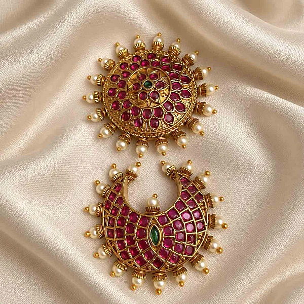 South Indian Sun and Moon jewellery set SM006 available for rental