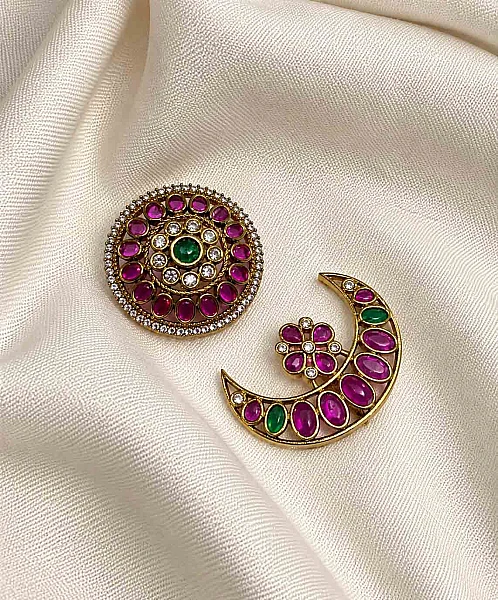 South Indian Sun and Moon jewellery set SM014 available for rental