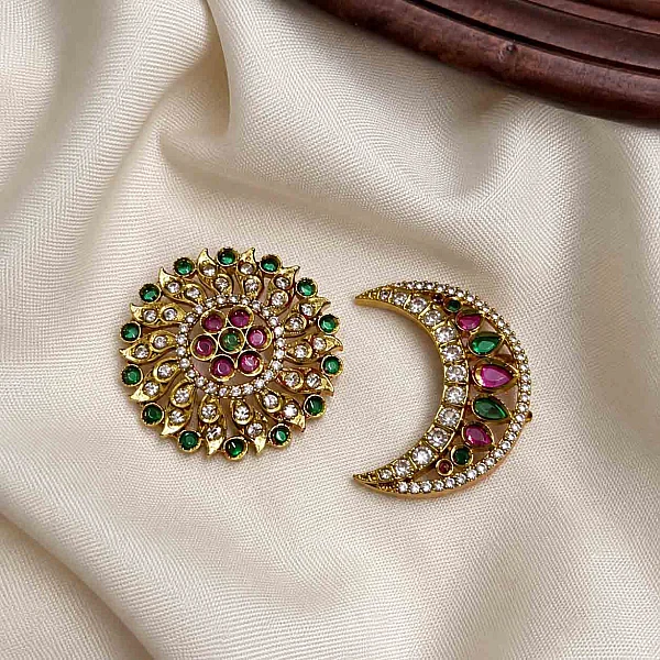 South Indian Sun and Moon jewellery set SM017 available for rental