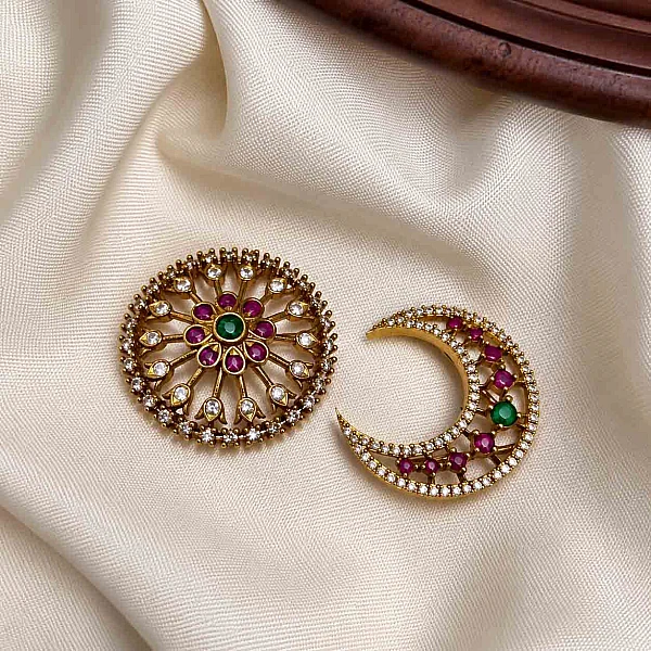 South Indian Sun and Moon jewellery set SM018 available for rental