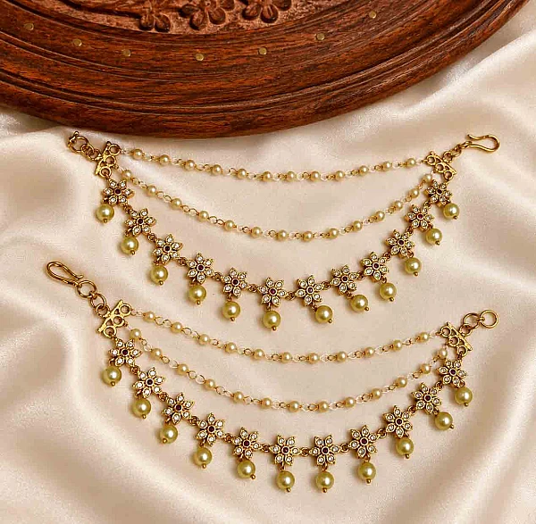 South Indian Ear Chains jewellery set M049 available for rental
