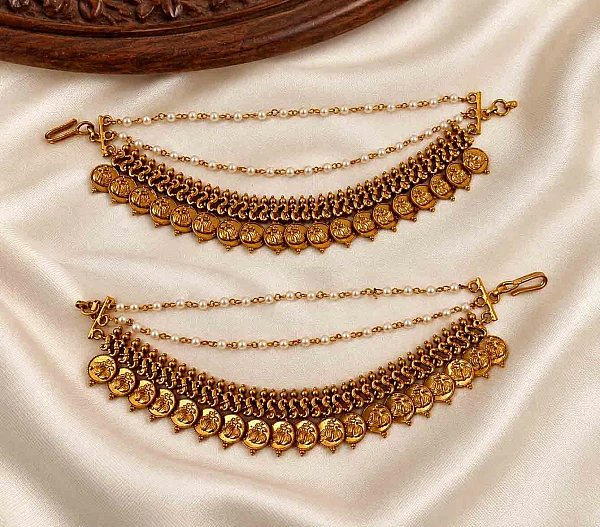 South Indian Ear Chains jewellery set M052 available for rental