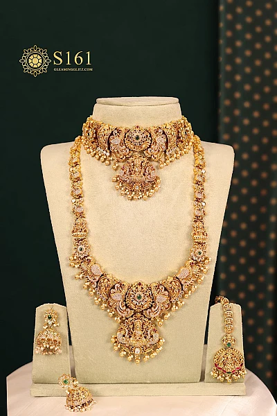 Traditional South Indian gold bridal jewellery set S161 available for rental